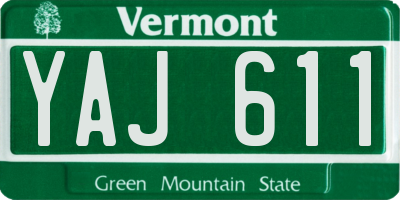 VT license plate YAJ611