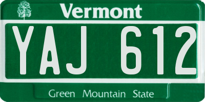 VT license plate YAJ612