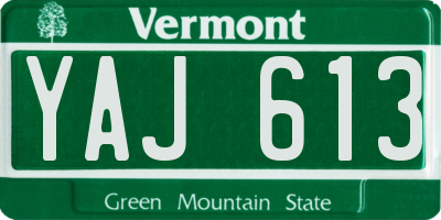 VT license plate YAJ613