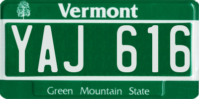 VT license plate YAJ616