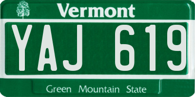 VT license plate YAJ619