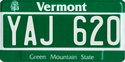 VT license plate YAJ620