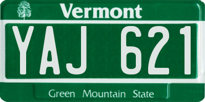 VT license plate YAJ621