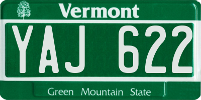 VT license plate YAJ622