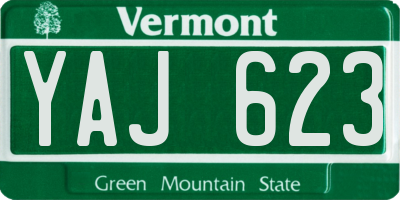 VT license plate YAJ623