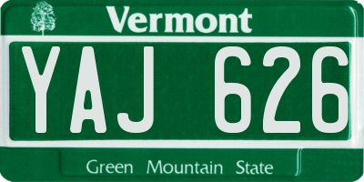 VT license plate YAJ626