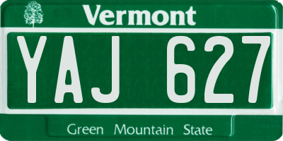 VT license plate YAJ627