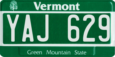 VT license plate YAJ629