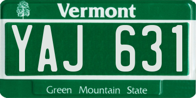 VT license plate YAJ631