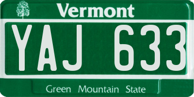 VT license plate YAJ633