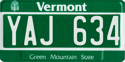 VT license plate YAJ634