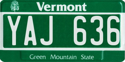 VT license plate YAJ636