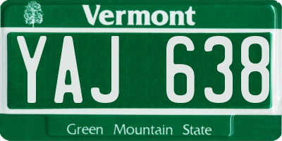 VT license plate YAJ638