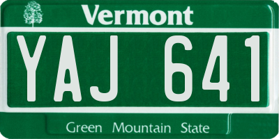 VT license plate YAJ641