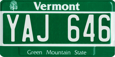 VT license plate YAJ646
