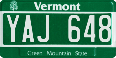 VT license plate YAJ648
