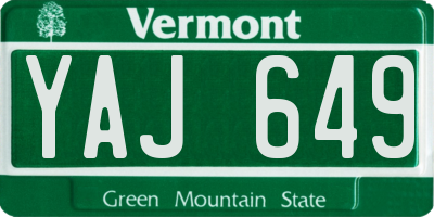 VT license plate YAJ649