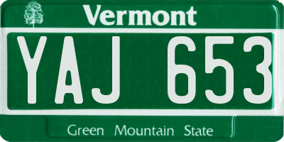 VT license plate YAJ653