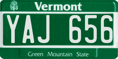 VT license plate YAJ656