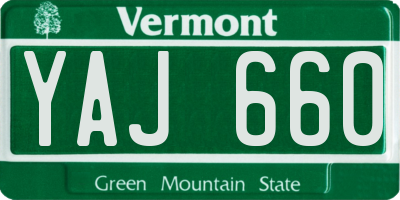 VT license plate YAJ660