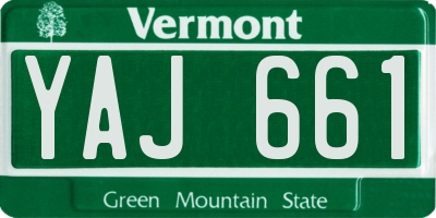 VT license plate YAJ661