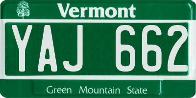 VT license plate YAJ662