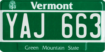 VT license plate YAJ663
