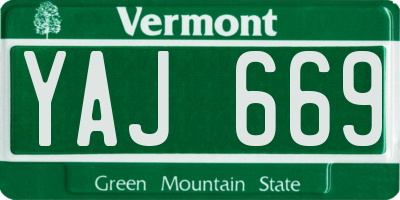 VT license plate YAJ669