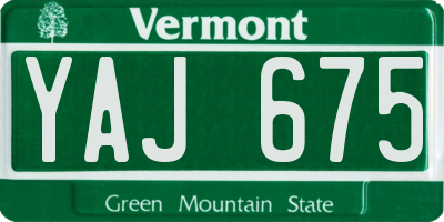 VT license plate YAJ675