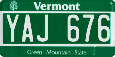 VT license plate YAJ676