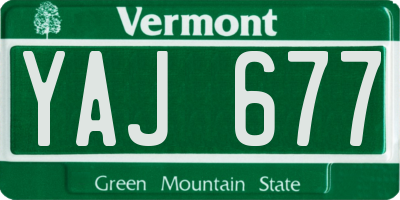 VT license plate YAJ677