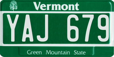 VT license plate YAJ679