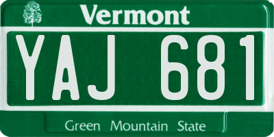 VT license plate YAJ681