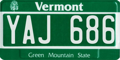 VT license plate YAJ686