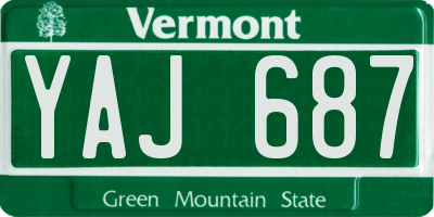 VT license plate YAJ687