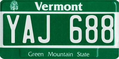 VT license plate YAJ688