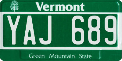 VT license plate YAJ689