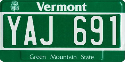 VT license plate YAJ691