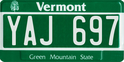 VT license plate YAJ697