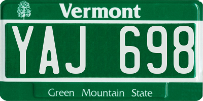 VT license plate YAJ698