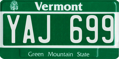 VT license plate YAJ699
