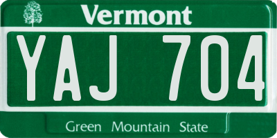 VT license plate YAJ704