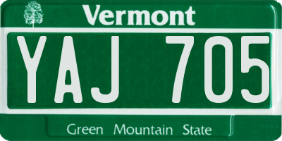 VT license plate YAJ705