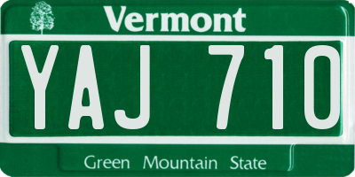 VT license plate YAJ710