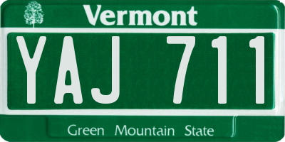 VT license plate YAJ711