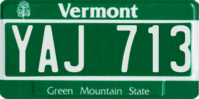 VT license plate YAJ713