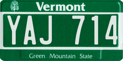 VT license plate YAJ714