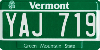 VT license plate YAJ719