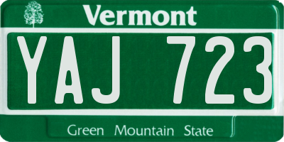 VT license plate YAJ723