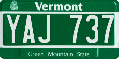 VT license plate YAJ737